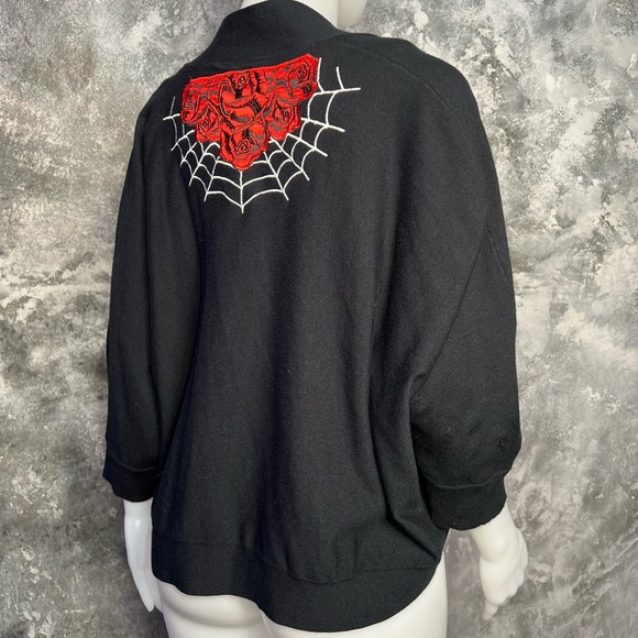 Too Fast Brand spiderweb Rose batwing - Picture 4 of 8